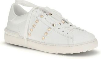 Valentino Garavani Mens White Calf Leather Bos Taurus Low Top Sneakers