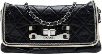 Chanel Pre-owned Clutches, female, Black, Size: ONE SIZE Pre-owned Quilted Flap Bag
