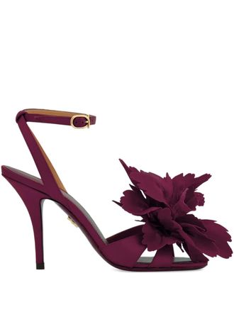 Ferragamo Sandali con decorazione floreale - Viola