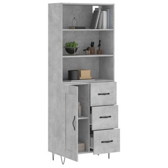 Berkfield Home Highboard Concrete Grey 69.5x34x180 cm Engineered Wood