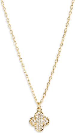 Argento Vivo CZ Clover Pendant Necklace in Gold at Nordstrom Rack