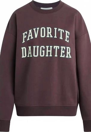 Favorite Daughter Womens Collegiate Crew Sweatshirt In Burgundy