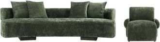 Manhattan Comfort 2Pc Modern Verandah Chenille 112In Sofa & Accent Chair