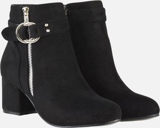 XY London Womens XY London Womens/Ladies Lakesha Mid Block Heel Ankle Boots - Black - Size: 3