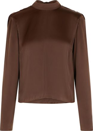 Rotate Roteer bowina bruine polyester blouse