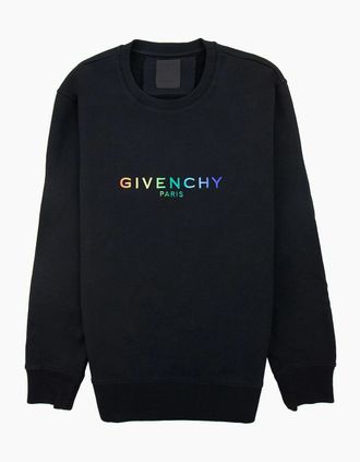 Givenchy Mens Givenchy Givenchy Embroidered Multi Colour Sweat Black - Size: 44