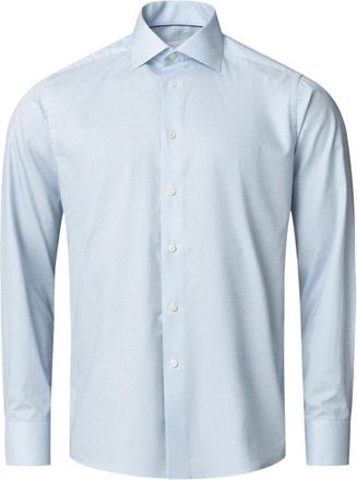 Eton Geometric Print Signature Twill Shirt - Heren - Zakelijke Overhemden - Blauw - M - Katoen - Overhemden