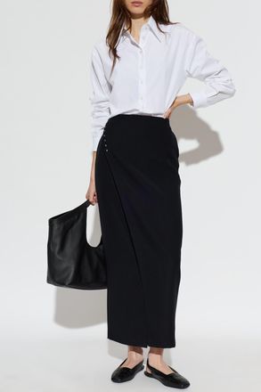 Emporio Armani Skirt With Pleat, Womens, Black