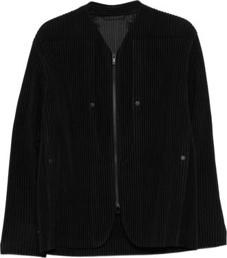 Homme Pliss&eacute; Issey Miyake Quarry jack met rits - Zwart