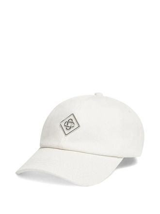 Casablanca logo-patch cotton cap - unisex - Cotton - One Size - White