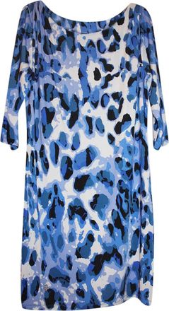 Philipp Plein Blue Animal Print Dress Size L