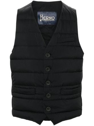 Herno Black Panciotto Quilted Vest