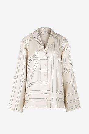 Toteme Weites Hemd aus Seide mit Monogramm PJ