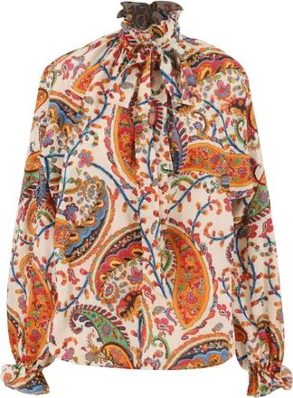 Etro Blouse met multicolour print - Dames - Blouses - Veelkleurig - S - Overhemden