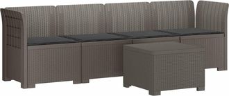 vidaXL Sof&aacute; De Jard&iacute;n De 4 Plazas Con Cojines Aspecto De Rat&aacute;n Pp Vidaxl