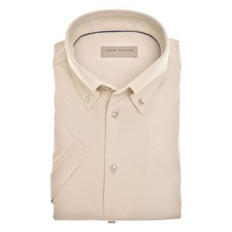 John Miller Short Sleeve Shirts, male, Brown, Size: 3XL Short Sleeve Shirts Light Brown