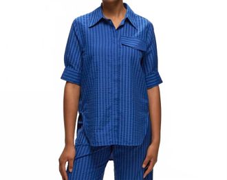Baum Und Pferdgarten Majken Textured Top In Palace Blue