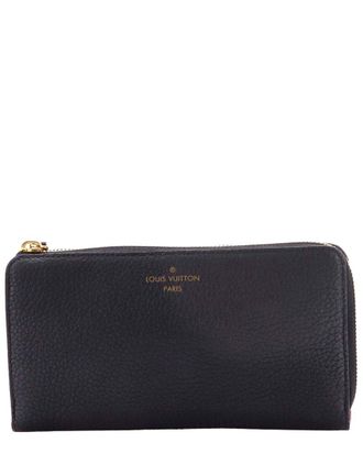 Louis Vuitton Black Leather Comete Wallet Long (Authentic Pre-Loved)