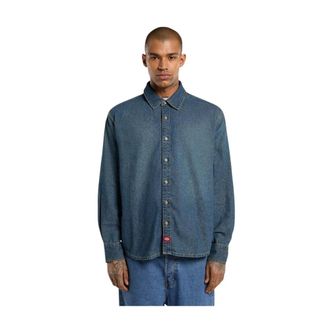 Dickies Heren, Overhemden, Blauw, Maat: S Denim