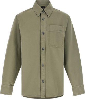 A.P.C. Green Logo Embroidery Shirt