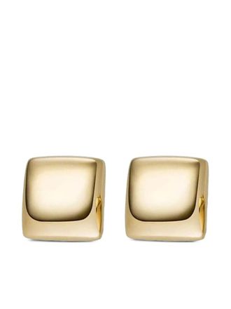 IsabelleFa 18kt witgouden vierkante oorclips - Zilver