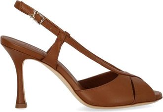 Sergio Levantesi Heide Sandalen met Hak - Dames - Sandalen met hakken - Bruin - 37 1/2 EU - Leer - Schoenen