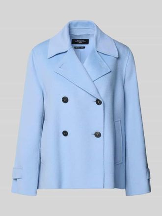 Max Mara Loose Fit Wollmantel aus Schurwoll-Mix Modell FANTINO in Hellblau, Gr&ouml;&szlig;e 34
