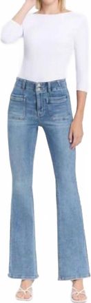 Flying Monkey Guiltless High Rise Front Pocket Flare Jean In Light Blue