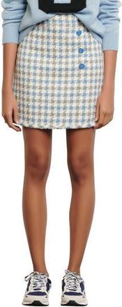 Sandro Houndstooth Tweed Skirt in Sky Blue at Nordstrom Rack, Size 0 (Fits Like 0 Us)