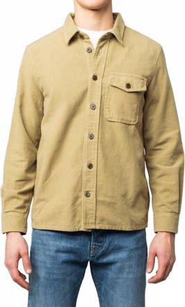 C.O.F. STUDIO Overshirt Soft Moleskin In Khaki Beige