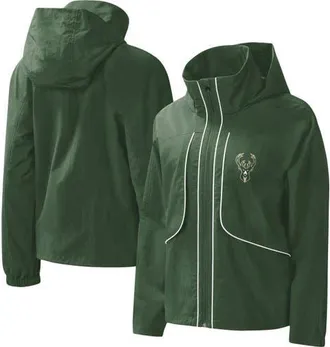 G-III 4Her by Carl Banks Womens G-III 4Her by Carl Banks Hunter Green Milwaukee Bucks Last Shot Full-Zip Hoodie at Nordstrom, Size X-Large