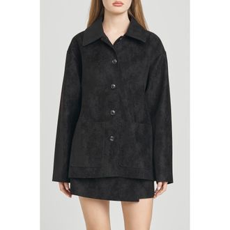 Wayf Rita Faux Suede Jacket in Black at Nordstrom Rack, Size X-Small