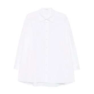 The Row Victoria Oversized Katoen Poplin Shirt - Dames - Blouses & Shirts - Wit - Maat: XS Katoen