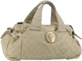 Gucci Pre-owned Vintage Hand Bag - Dames - Vintage Handtas - Beige - ONE Size - Leer - Vintage