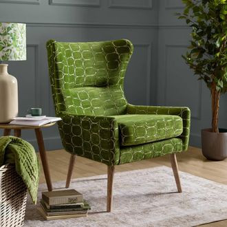 Voyage Maison Oswald Velvet Chair in Green