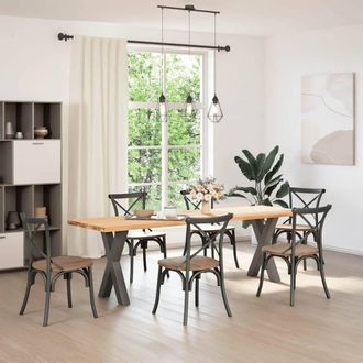 Berkfield Home Dining Table Legs X-Shaped 2 pcs Anthracite 60x(72-73) cm Steel in Black