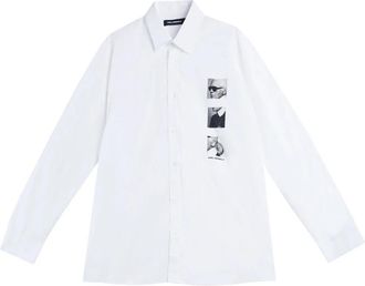 Karl Lagerfeld Camicia Foto Karl - Heren - Casual Overhemden - Wit - S - Katoen - Overhemden
