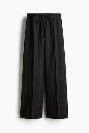 H&M Weite Schlupfhose - Schwarz/Nadelstreifen