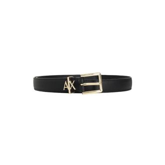 A|X Armani Exchange Riem met logo-gesp - Dames - Riemen - Zwart - 90 CM - Leer - Accessoires