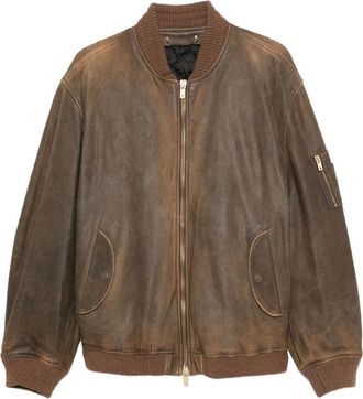 Golden Goose Leren jack - Bruin