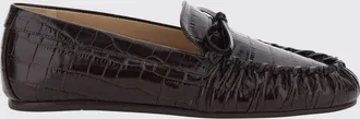 Stuart Weitzman Mocassini Britt in pelle stampa cocco con fiocco decorativo