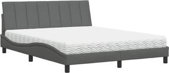vidaXL Vidaxl - Cama Con Colch&oacute;n De Tela Gris Oscuro 160x200 Cm
