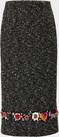 Carolina Herrera Embellished Pencil Skirt