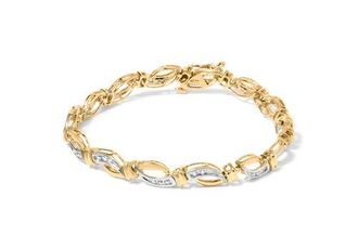 House of Brilliance 10K Yellow and White Gold 1/2 Cttw Diamond Infinity Link Tennis Bracelet at Nordstrom