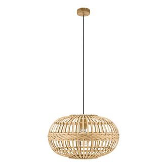 Eglo Amsfield Rattan Pendant Light Round - Brown | TJ Hughes