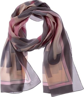 Jimmy Choo London Logo Silk Scarf