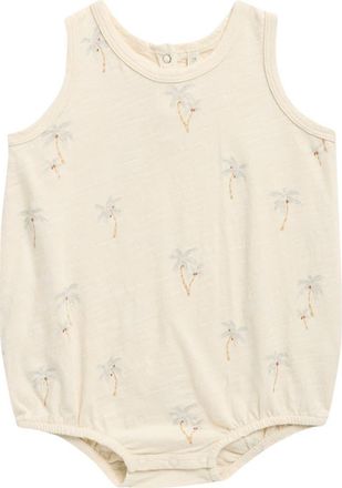 Rylee + Cru Palm Print Cotton Bodysuit in Natural at Nordstrom, Size 12-18M