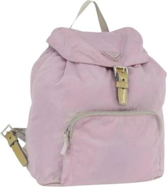 Prada Pre-owned Vintage Nylon Rugzak - Dames - Vintage Rugzakken - Roze - ONE Size - Nylon - Vintage