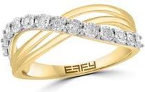 Effy 14K Gold Diamond Crossover Band Ring in White at Nordstrom Rack, Size 7