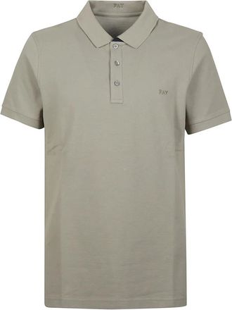 Fay Polo In Piquet Stretch - Heren - Polos - Groen - M - Katoen - Tops